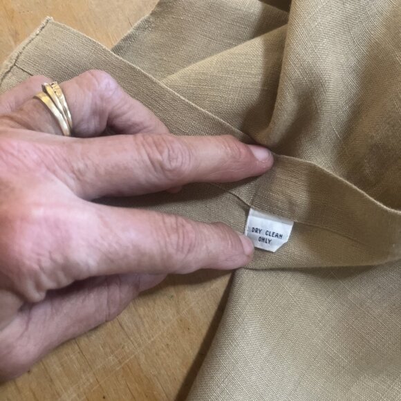 Ralph Lauren L Large Linen Blake Button Down Shirt Men Khaki Short Sleeve Logo - Picture 8 of 9